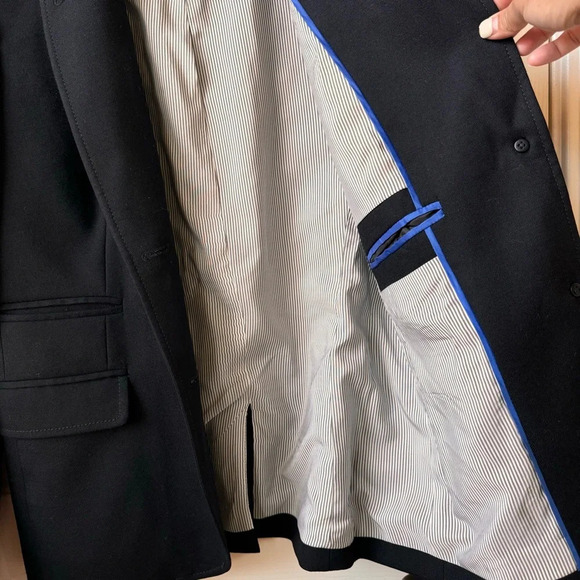 J. Crew Women’s Schoolboy Wool Coat Blazer Two Front Button Black size 8T Flawed - Picture 9 of 13